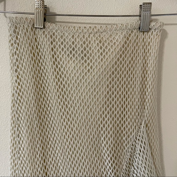 Zara Trafaluc Mesh Skirt with Frills Asymmetric Midi Off-White Half Slip-Medium - Picture 5 of 10